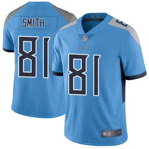Men's Tennessee Titans #81 Jonnu Smith 2019 Blue Vapor Untouchable Limited Stitched NFL Jersey