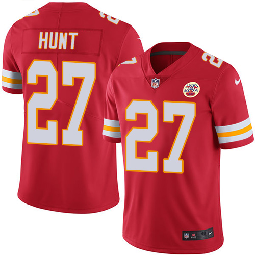 Men's Kansas City Chiefs #27 Kareem Hunt Red Vapor Untouchable Limited Stitched NFL Jersey