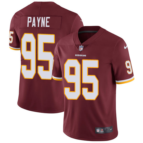 Men's Washington Redskins #95 Da'Ron Payne Burgundy Red Vapor Untouchable Limited Stitched NFL Jersey