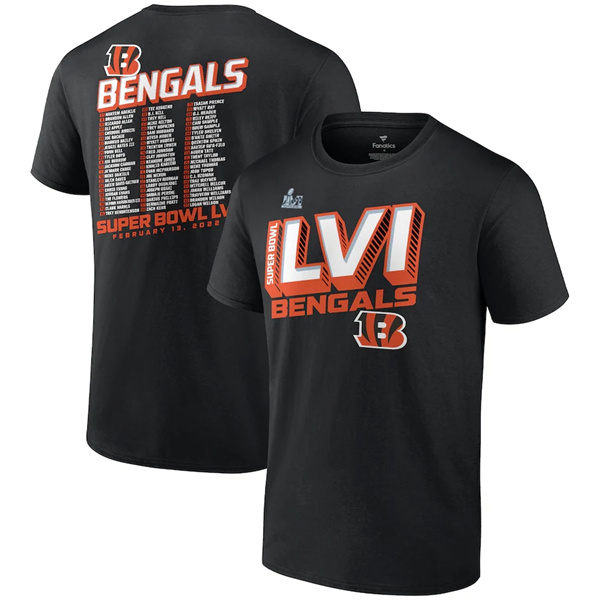 Men's Cincinnati Bengals Black Super Bowl LVI Champions T-Shirt