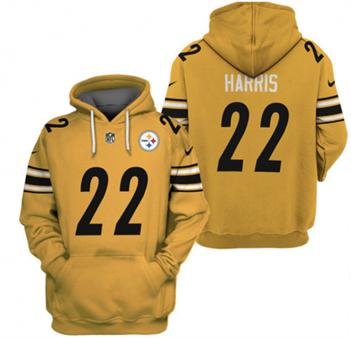 Men's Pittsburgh Steelers #22 Najee Harris 2021 Yellow Pullover Hoodie