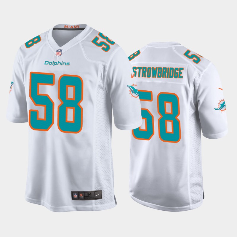 Men's Miami Dolphins #58 Jason Strowbridge 2020 White Stitched NFL Jersey