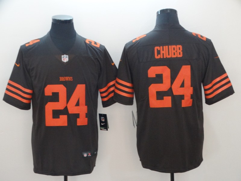Men's Cleveland Browns #24 Nick Chubb Brown Color Rush Limited Stitched NFL Jersey