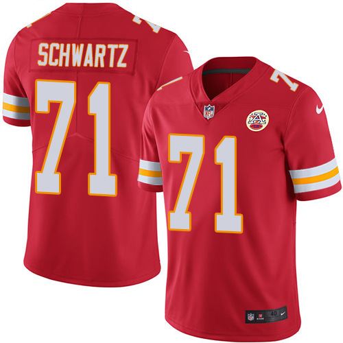 Men's Kansas City Chiefs #71 Mitchell Schwartz Red Vapor Untouchable Limited Stitched NFL Jersey