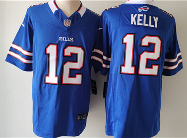 Men's Buffalo Bills #12 Jim Kelly Blue 2023 F.U.S.E. Vapor Untouchable Limited Football Stitched Jersey