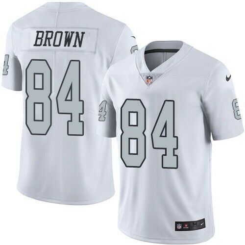 Men's Oakland Raiders #84 Antonio Brown White Limited Rush Stitched NFL Jersey