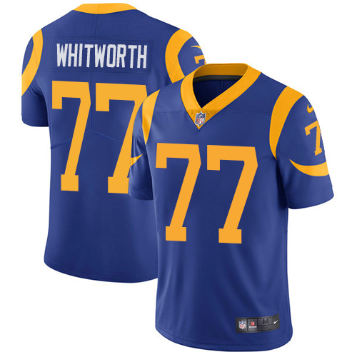 Men's Los Angeles Rams #77 Andrew Whitworth Royal Blue Vapor Untouchable Limited Stitched NFL Jersey
