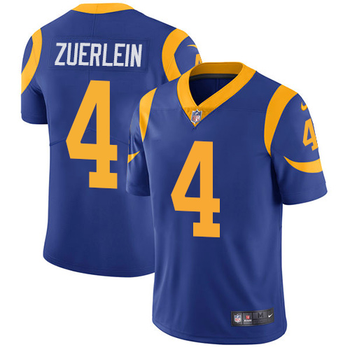 Men's Los Angeles Rams #4 Greg Zuerlein Royal Blue Vapor Untouchable Limited Stitched NFL Jersey