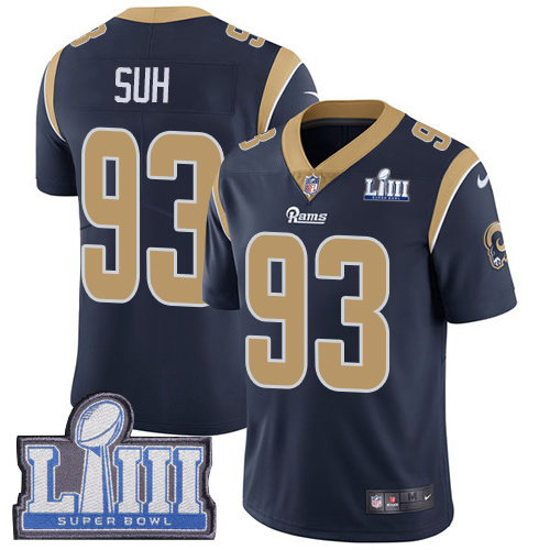 Men's Los Angeles Rams #93 Ndamukong Suh Navy Blue Super Bowl LIII Vapor Untouchable Limited Stitched NFL Jersey