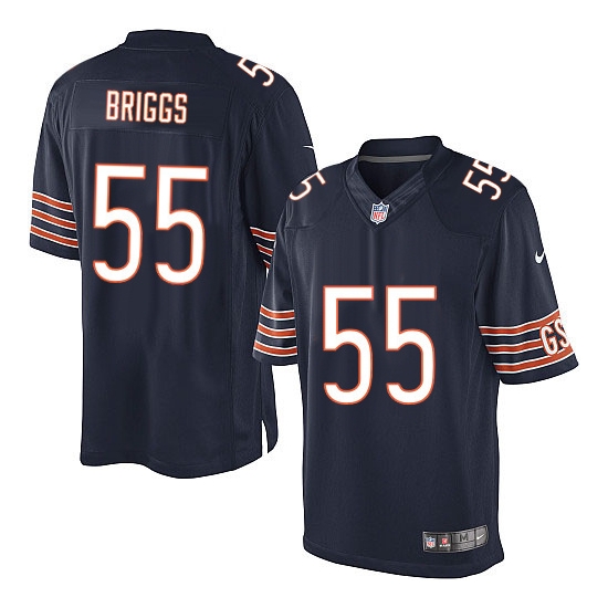 Men's Chicago Bears #55 Lance Briggs Navy Stitched NFL Jersey
