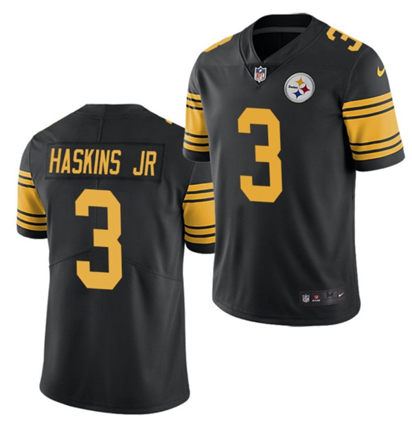 Men's Pittsburgh Steelers #3 Dwayne Haskins Jr. Black Color Rush Limited Stitched Jersey