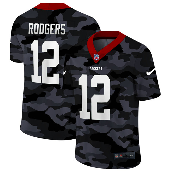 Men's Green Bay Packers #12 Aaron Rodgers 2020 Camo Limited Stitched NFL Jersey