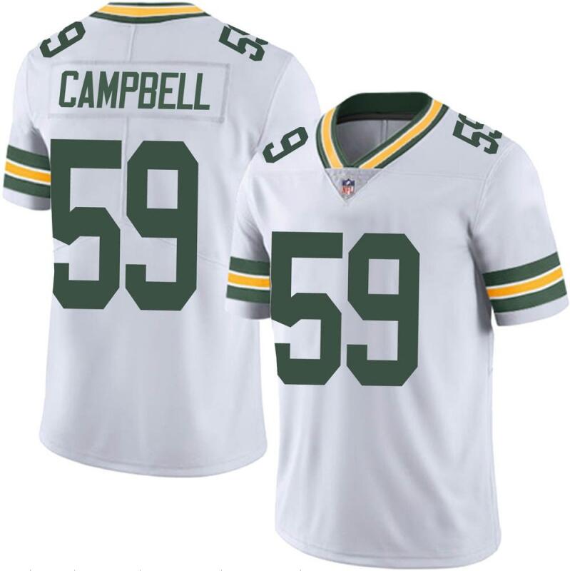 Men's Green Bay Packers #59 De'Vondre Campbell White Stitched Jersey