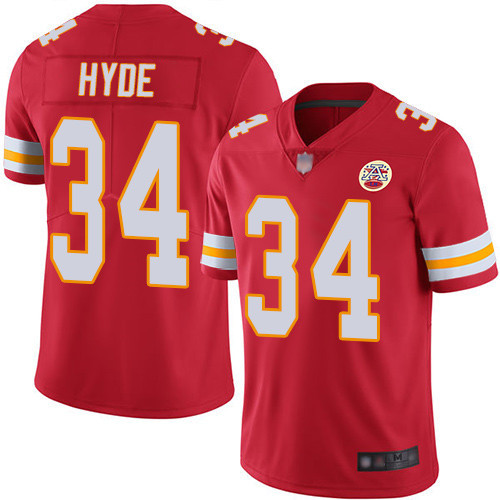 Men's Chiefs #34 Carlos Hyde Red Vapor Untouchable Limited Stitched NFL Jersey