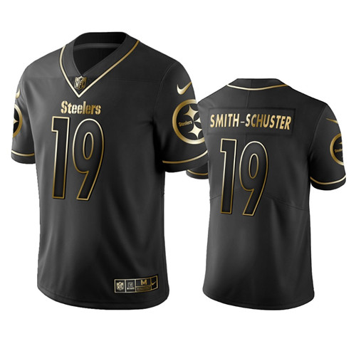 Men's Pittsburgh Steelers #19 JuJu Smith-Schuster Black 2019 Golden Edition Limited Stitched NFL Jersey