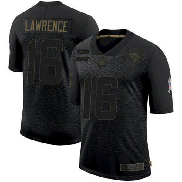 Men's Jacksonville Jaguars #16 Trevor Lawrence Black Salute To Service Limited Stitched NFL Jersey