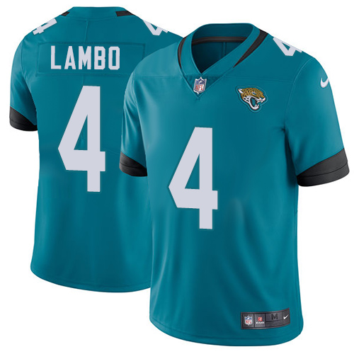 Men's Jacksonville Jaguars #4 Josh Lambo Teal Vapor Untouchable Limited Stitched NFL Jersey