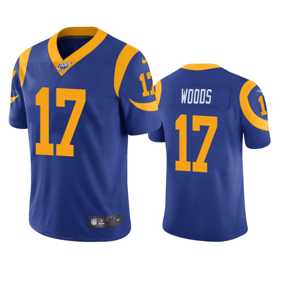 Men's Los Angeles Rams #17 Robert Woods Blue 2019 100th Season Vapor Untouchable Limited Stitched NFL Jersey