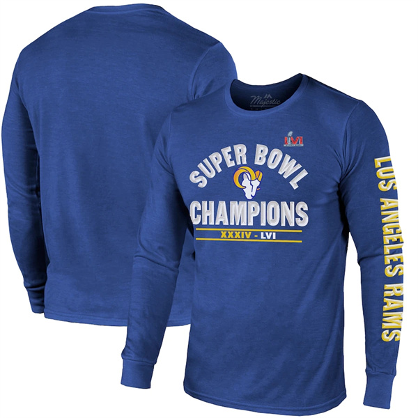Men's Los Angeles Rams 2022 Royal Super Bowl LVI Champions Long Sleeve T-Shirt