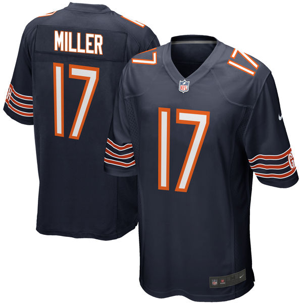Men's Chicago Bears #17 Anthony Miller Navy 2018 NFL Draft Pick Game Jersey
