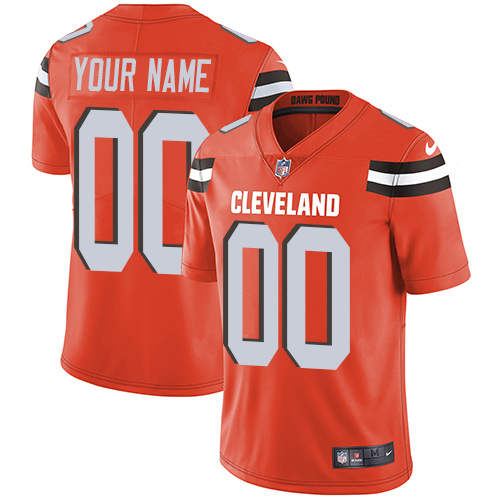 Men's Browns ACTIVE PLAYER Orange Vapor Untouchable Limited Stitched NFL Jersey