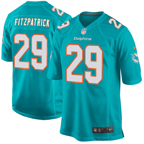 Men's Miami Dolphins #29 Minkah Fitzpatrick Aqua 2018 NFL Draft First Round Pick Game Jersey