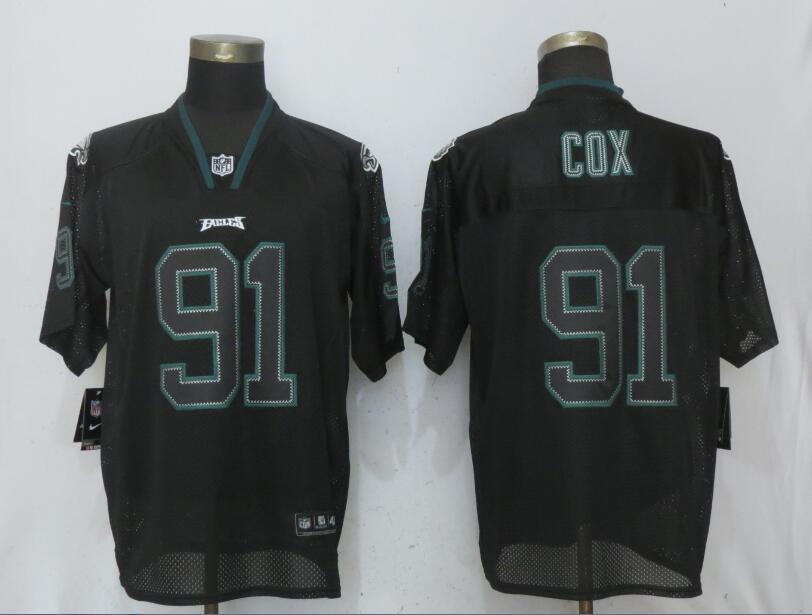 Men's Philadelphia Eagles #91 Fletcher Cox Black Lights Out Elite Stitched NFL Jersey