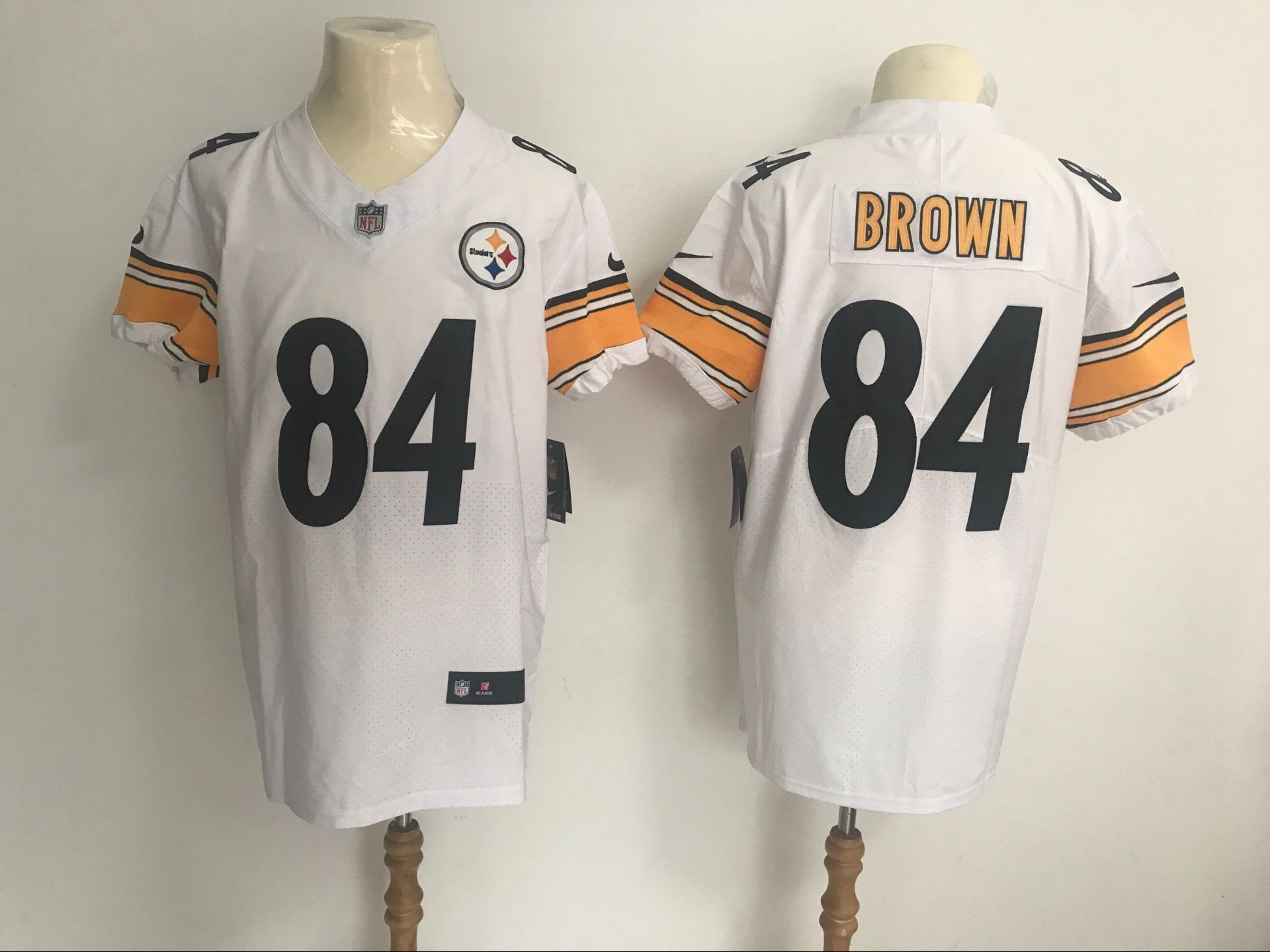 Men's Pittsburgh Steelers #84 Antonio Brown White Vapor Untouchable Elite Stitched NFL Jersey