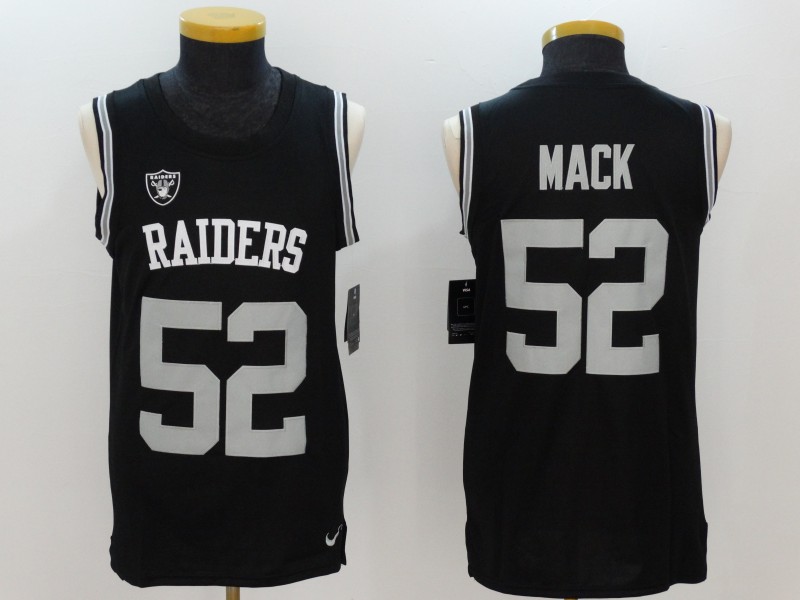 Men's Nike Oakland Raiders #52 Khalil Mack Black Team Color Stitched NFL Limited Tank Top Jersey