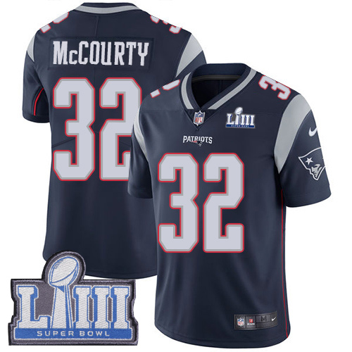 Men's New England Patriots #32 Devin McCourty Navy Blue Super Bowl LIII Vapor Untouchable Limited Stitched NFL Jersey