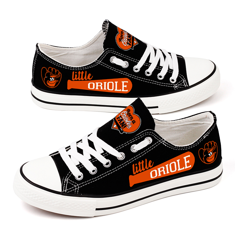 Women and Youth MLB Baltimore Orioles Repeat Print Low Top Sneakers 002