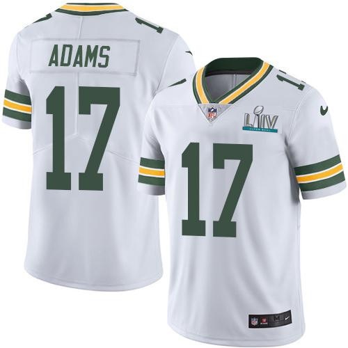 Men's Green Bay Packers #17 Davante Adams White Super Bowl LIV Vapor Untouchable Stitched NFL Limited Jersey