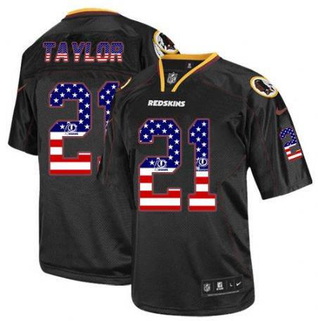 Men's Nike Redskins #21 Sean Taylor Black USA Flag Fashion Elite Stitched Jersey