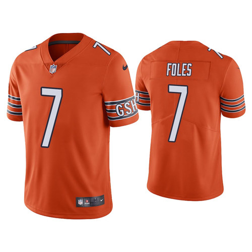 Men's Chicago Bears #7 Nick Foles Orange Vapor Untouchable Limited Stitched NFL Jersey