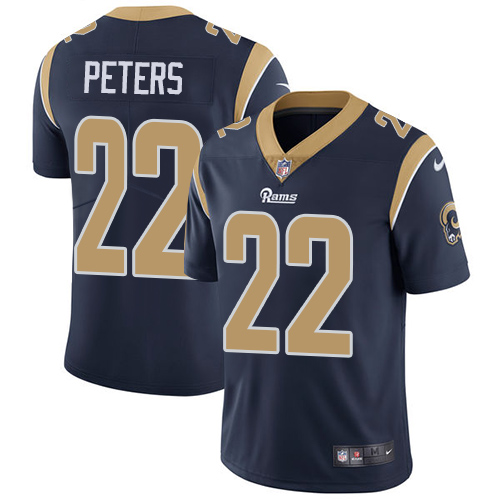 Men's Los Angeles Rams #22 Marcus Peters Navy Blue Vapor Untouchable Limited Stitched NFL Jersey