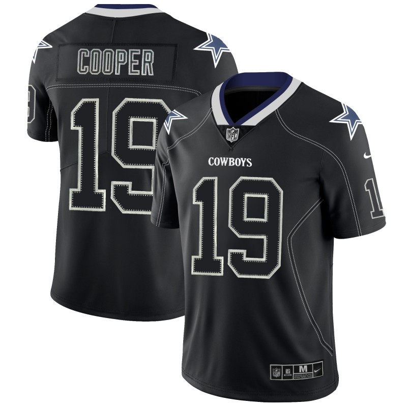 Men's Dallas Cowboys #19 Amari Cooper Black 2018 Lights Out Color Rush NFL Limited Stitched Jersey