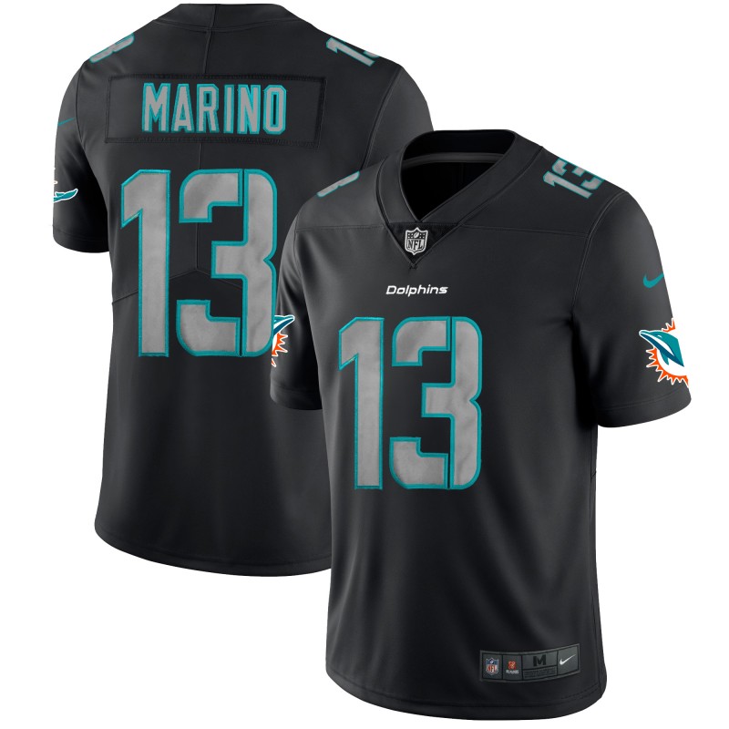 Men's Dolphins #13 Dan Marino Black 2018 Impact Limited Stitched NFL Jersey