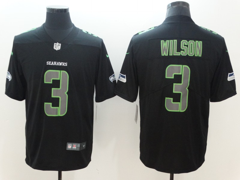 Men S Seahawks 3 Russell Wilson Black Impact Limited Stitched Nfl