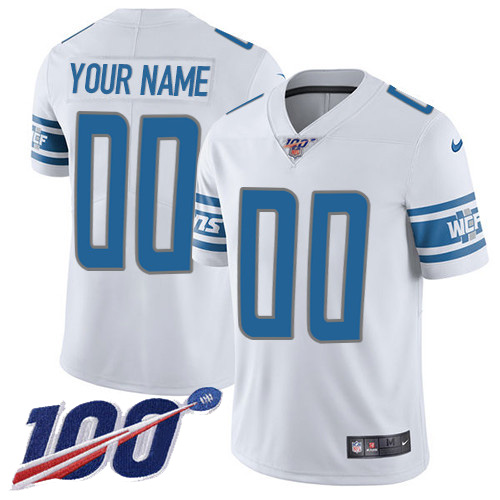 Men's Lions 100th ACTIVE PLAYER White Vapor Untouchable Limited Stitched NFL Jersey
