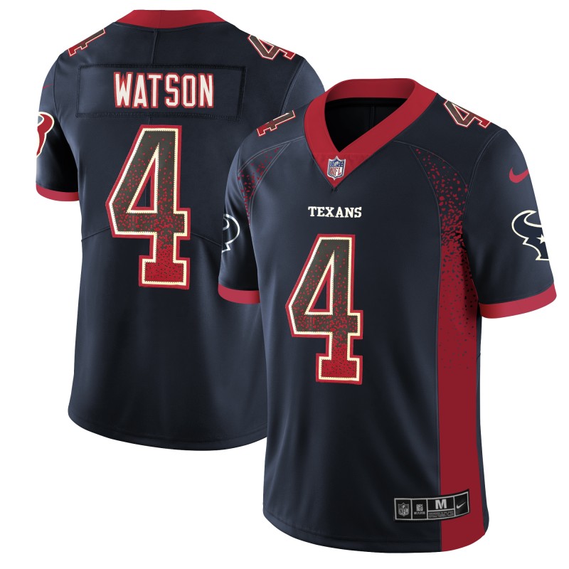 Men's Texans #4 Deshaun Watson Navy 2018 Drift Fashion Color Rush Limited Stitched NFL Jersey