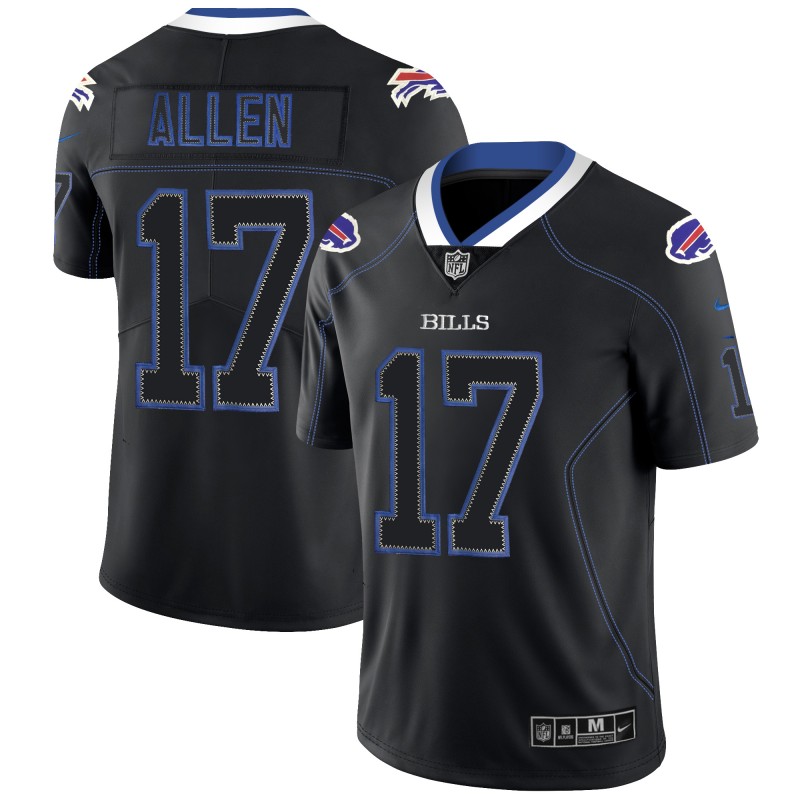 Men's Buffalo Bills #17 Josh Allen Black 2018 Lights Out Color Rush NFL Limited Jersey