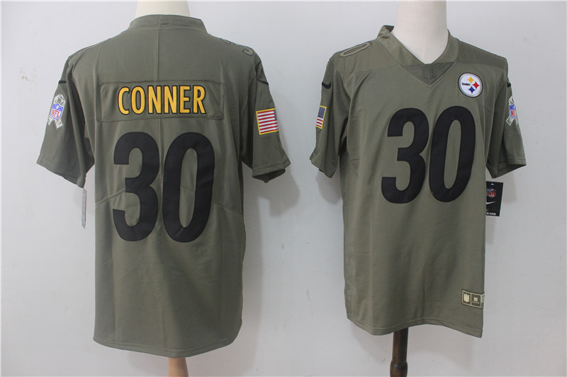 Men's Nike Pittsburgh Steelers #30 James Conner Olive Salute To Service Limited Stitched NFL Jersey