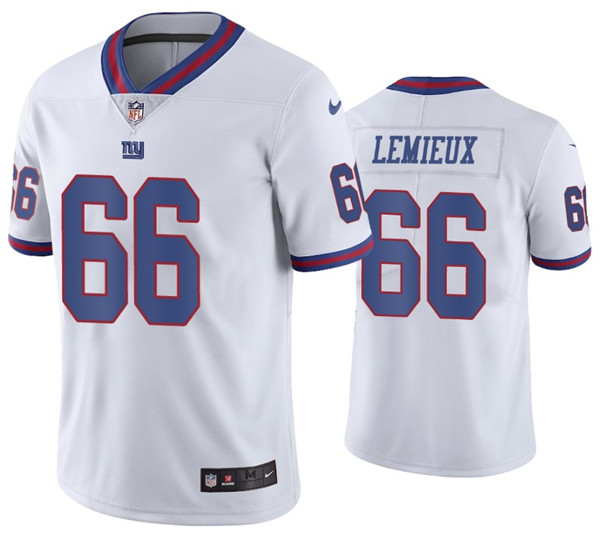 Men's New York Giants #66 Shane Lemieux 2020 White Color Rush Stitched Jersey