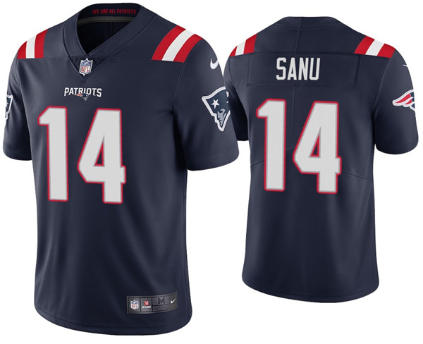 Men's New England Patriots #14 Mohamed Sanu 2020 Navy Vapor Untouchable Limited Stitched NFL Jersey