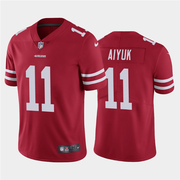 Men's San Francisco 49ers #11 Brandon Aiyuk 2020 Scarlet Draft Vapor Limited Stitched NFL Jersey