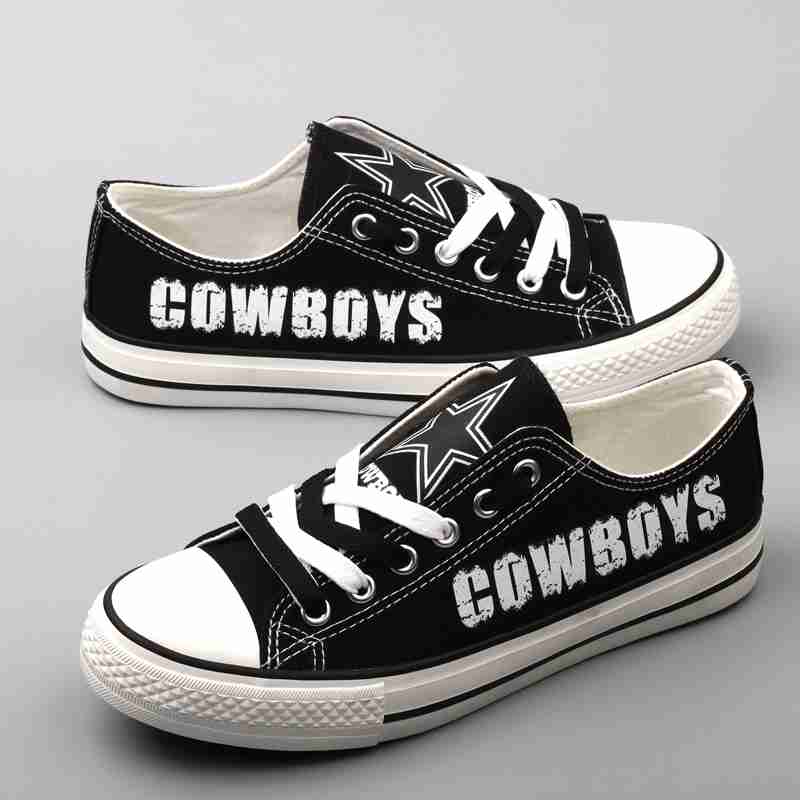 Women Or Youth NFL Dallas Cowboys Repeat Print Low Top Sneakers