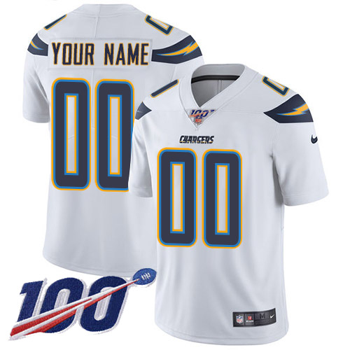 Men's Chargers 100th Season ACTIVE PLAYER White Vapor Untouchable Limited Stitched NFL Jersey