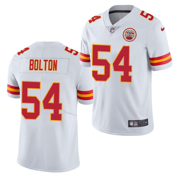 Men's Kansas City Chiefs #54 Nick Bolton White 2021 Draft Limited Stitched NFL Jersey