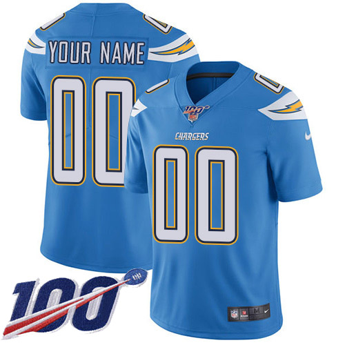 Men's Chargers 100th Season ACTIVE PLAYER Electric Blue Vapor Untouchable Limited Stitched NFL Jersey
