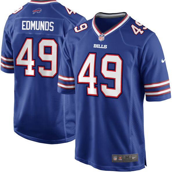 Men's Buffalo Bills #49 Tremaine Edmunds Royal 2018 NFL Draft First Round Pick Game Jersey